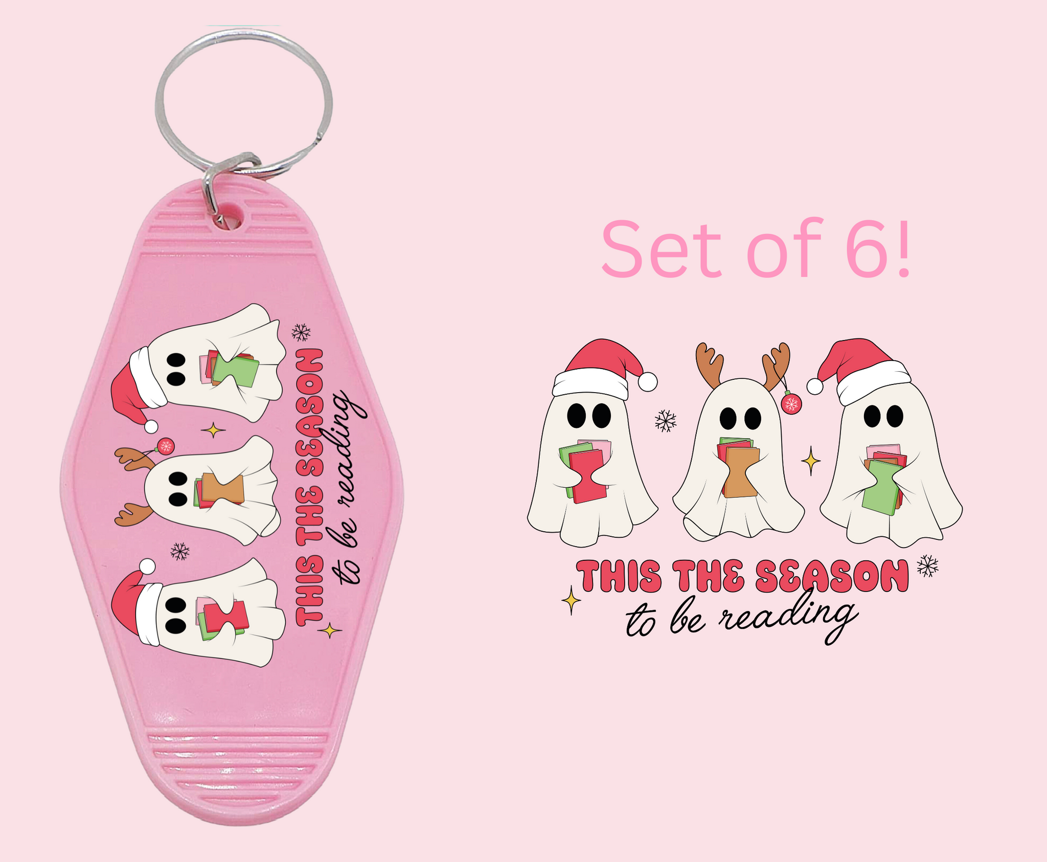 This the season to be reading - UV DTF Motel Keychain Decal