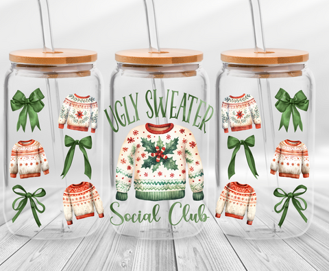 Ugly sweater social club -16oz UVDTF Cup Wrap