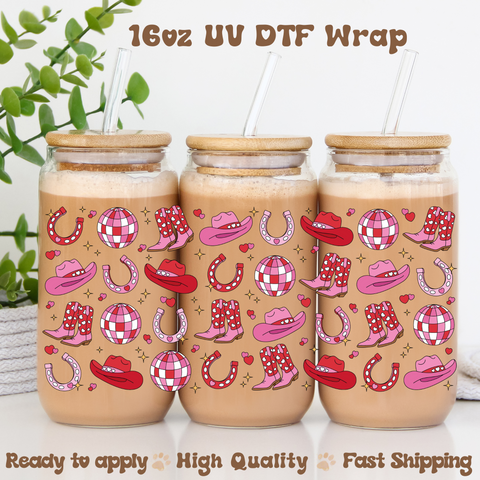 Valentine's Cowgirl - 16oz UV DTF Wrap