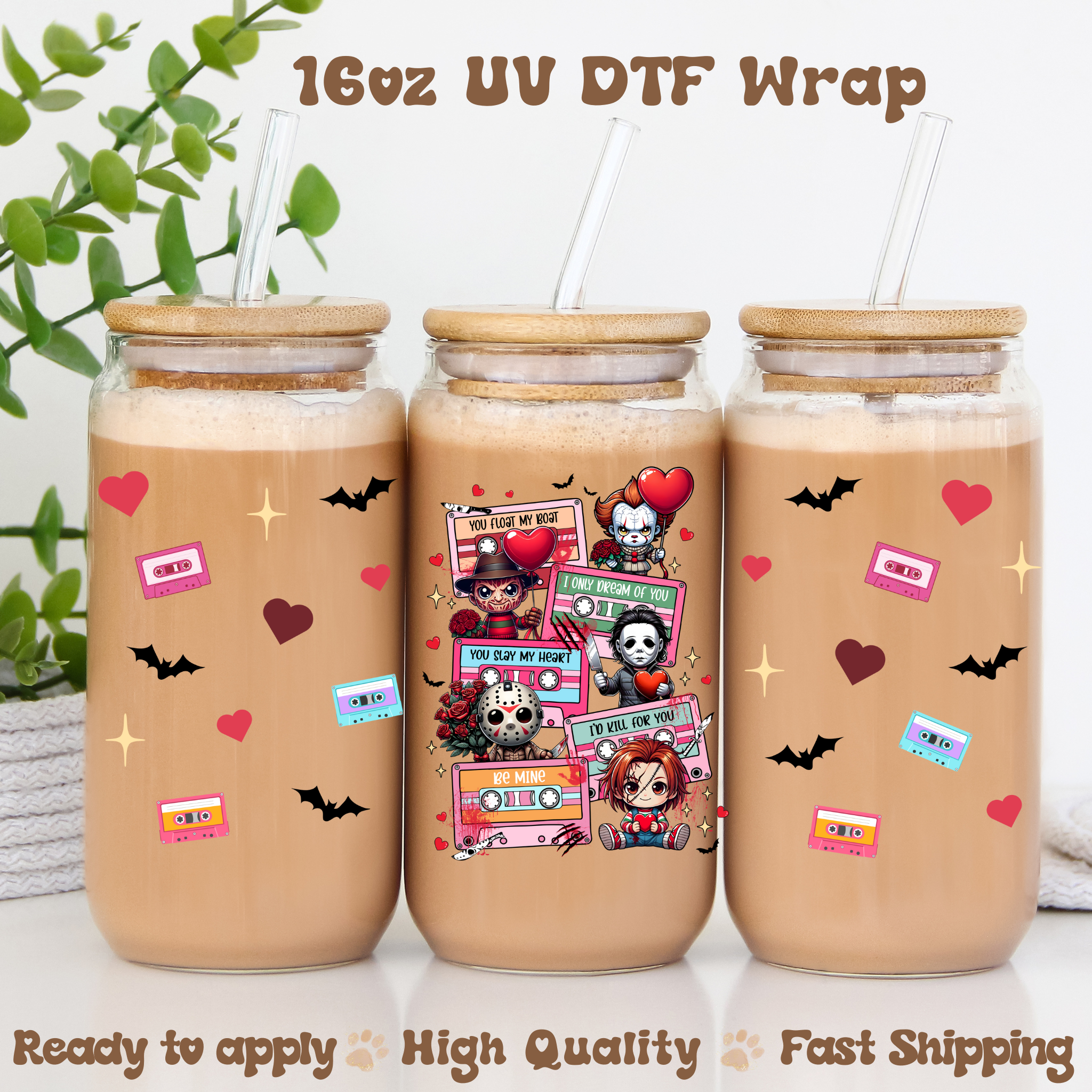 Vday horror - 16oz UV DTF Wrap