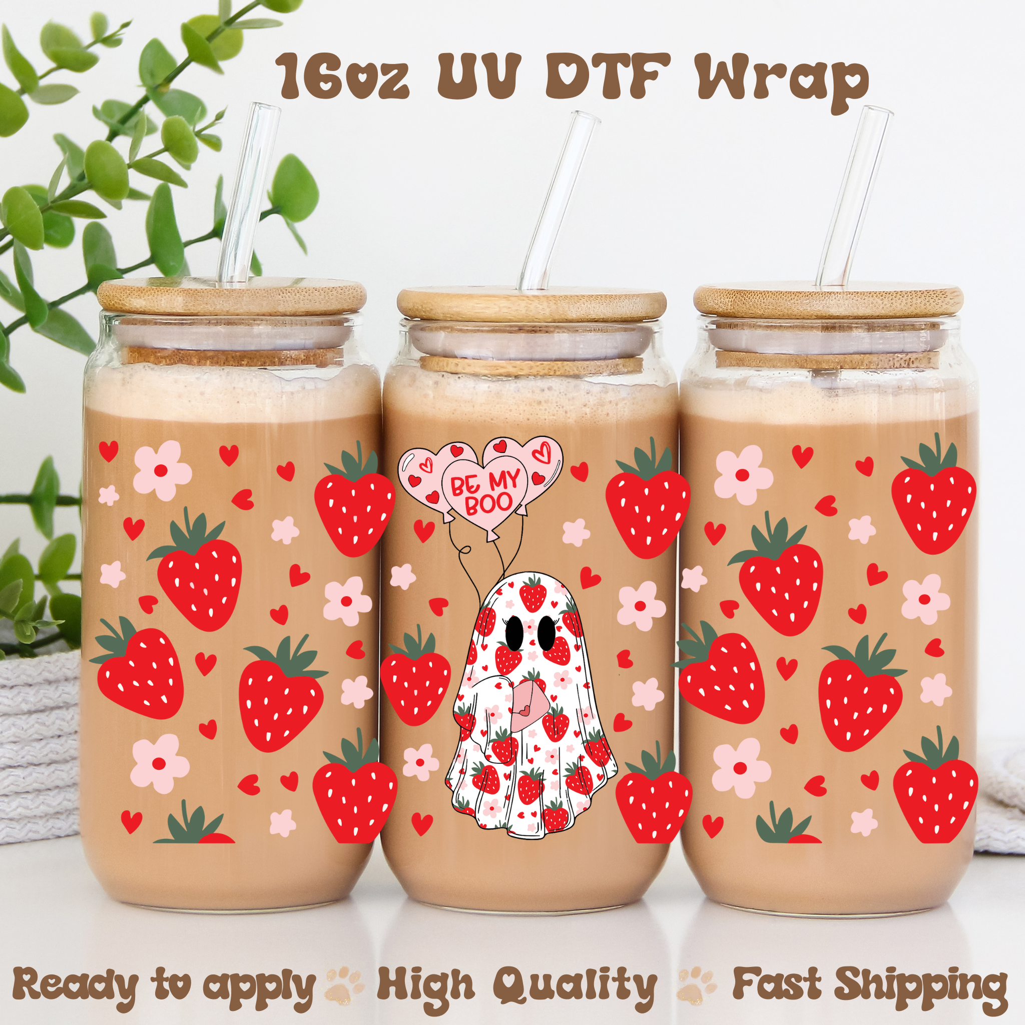 VLT Ghosts and Strawberries - 16oz UV DTF Wrap