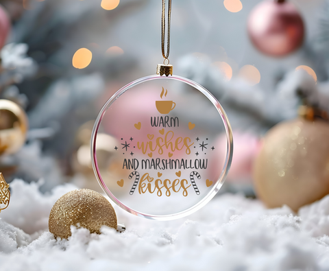 Warm wishes and marshmallow kisses -UVDTF Ornament Decal