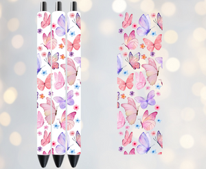 Watercolor Butterflies - UVDTF Pen Wrap