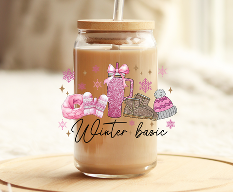 Winter basics pink -UVDTF Decal