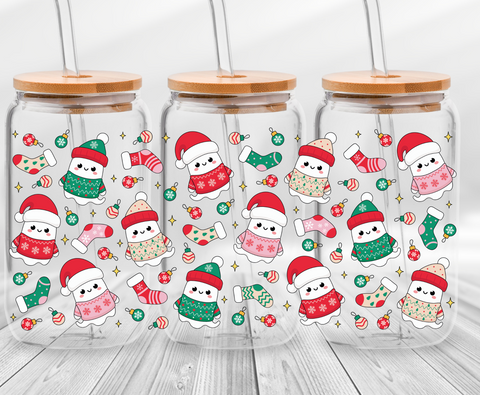 Xmas Ghosts -16oz UVDTF Cup Wrap