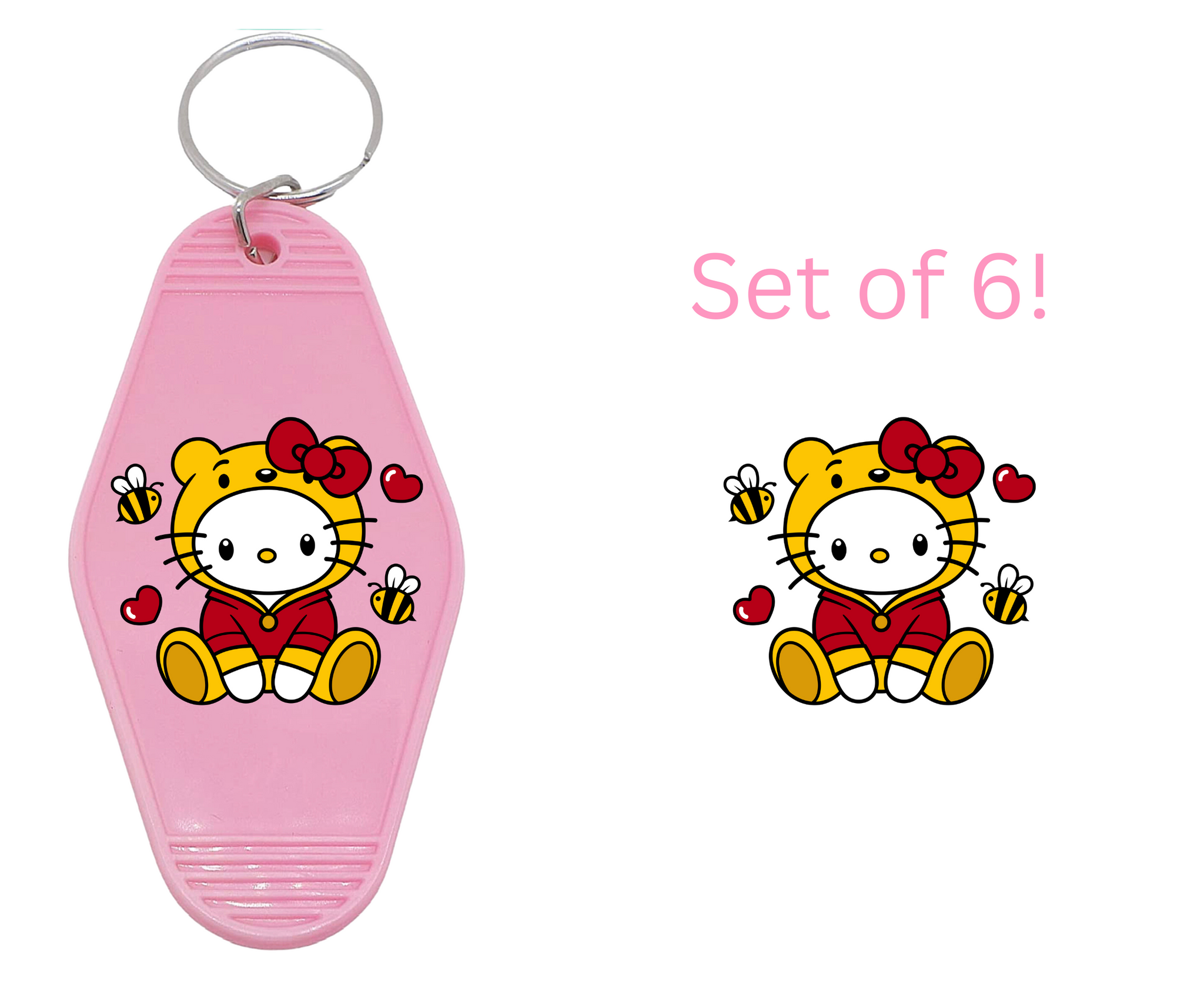 Yellow Cat- UV DTF Motel Keychain Decal