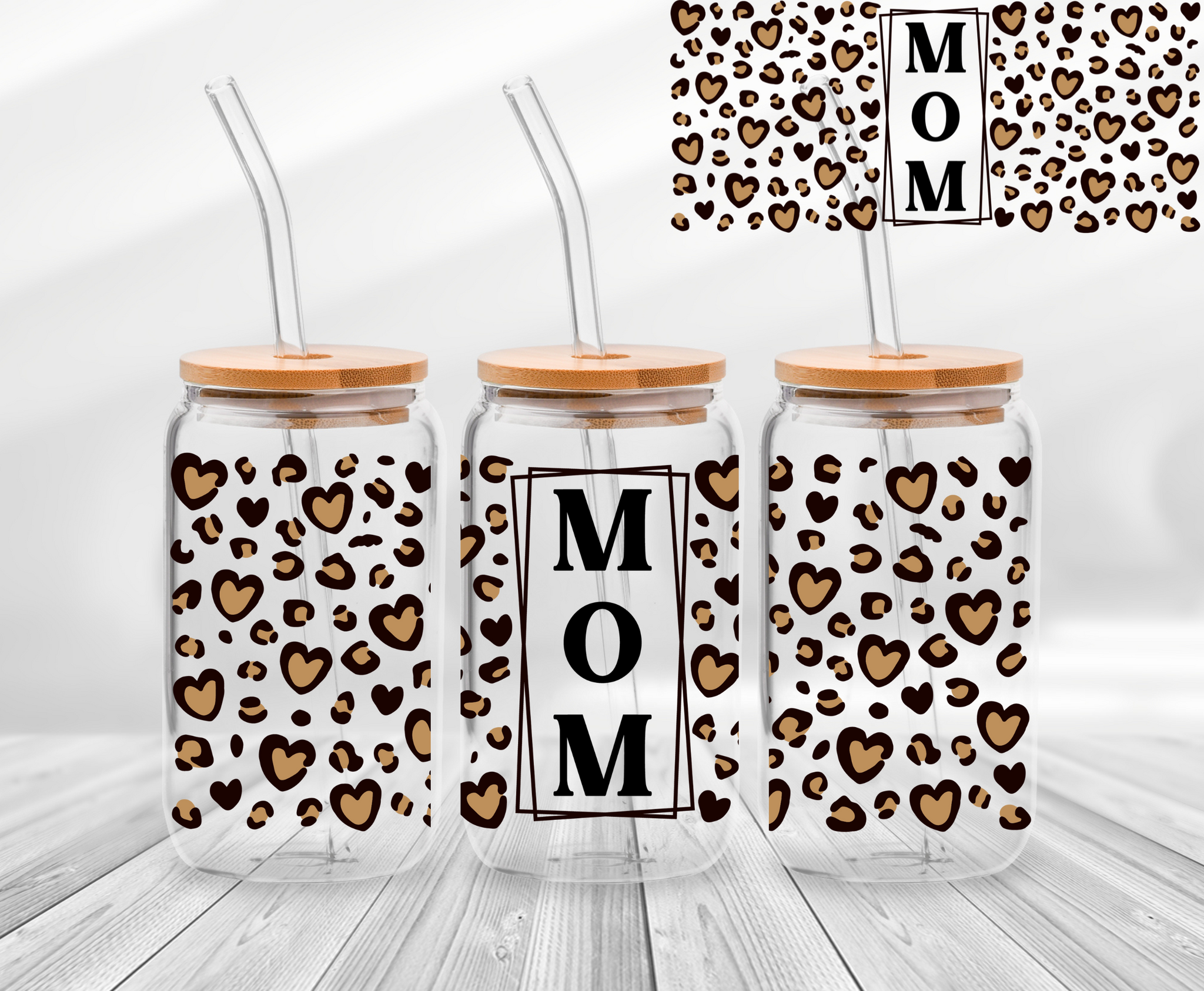 Mom Leopard - 16oz UV DTF Wrap